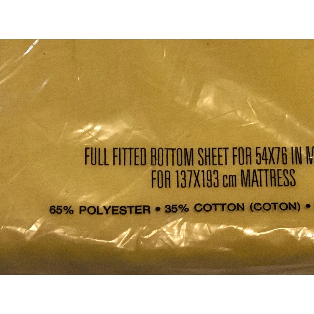 Cannon Monticello 1 Full Size Fitted Sheet yellow Cotton Blend Made In The USA